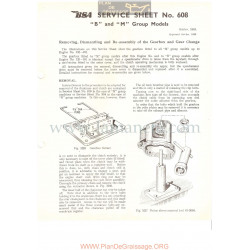 Bsa Service Sheet N 608 P1956 Desmontaje Y Montaje Caja Cambio Modelos Grupo B Y M Ingles