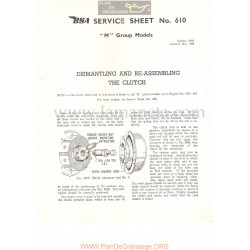 Bsa Service Sheet N 610 P1956 Desmontaje Y Montaje Embrague Modelos Grupo M Ingles