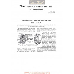 Bsa Service Sheet N 610 P1967 Clutch M Models