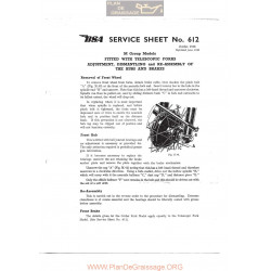 Bsa Service Sheet N 612 P1967 Teles Hubs And Brakes M Models 1948