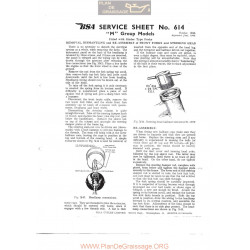 Bsa Service Sheet N 614 P1967 Girder Forks And Steering Head M Models