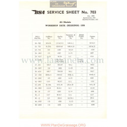 Bsa Service Sheet N 703 P1956 Todos Modelos Datos De Rodamientos Ingles
