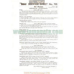 Bsa Service Sheet N 705 P1958 Periodical Attentions All Models