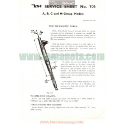 Bsa Service Sheet N 706 P1958 The Telescopic Forks A B C M Models