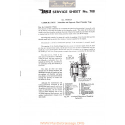 Bsa Service Sheet N 708 P1967 Carbs