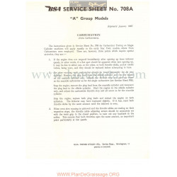 Bsa Service Sheet N 708a P1956 Carburador Doble Modelos Grupo A Ingles