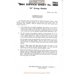 Bsa Service Sheet N 708a P1967 Service Sheet Carburationtwin Carburettors