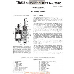 Bsa Service Sheet N 708c P1959 D How Works Carburation