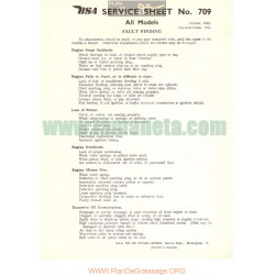 Bsa Service Sheet N 709 P1954 Fault Finding All Model