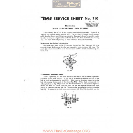 Bsa Service Sheet N 710 P1967 Chains   Alterations And Repairs