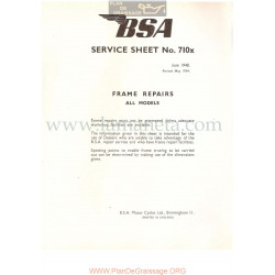 Bsa Service Sheet N 710x P1956 Chasis Reparacion Modelos Grupo Todos Ingles