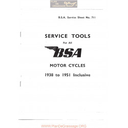 Bsa Service Sheet N 711 P1967 Tools