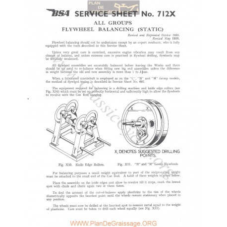 Bsa Service Sheet N 712 P1959 All Groups Flywheel Balancing