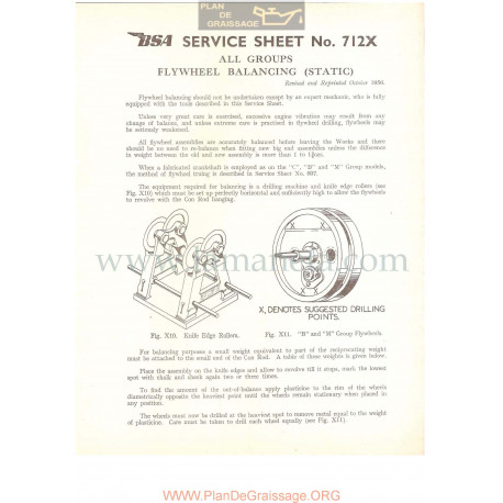 Bsa Service Sheet N 712x P1956 Volante Equilibrio Estatico Modelos Grupo Todos Ingles