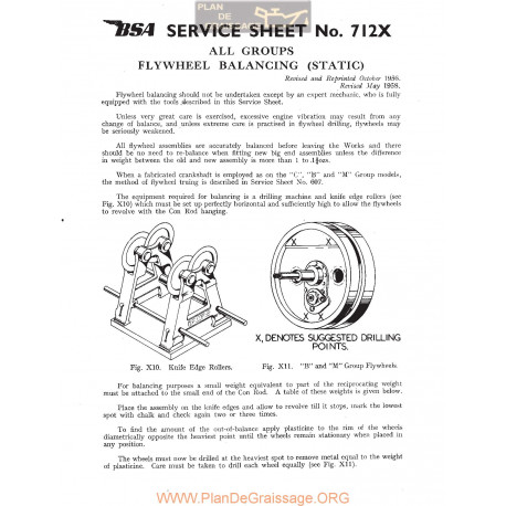 Bsa Service Sheet N 712x P1967 Flywheel Balancing Static