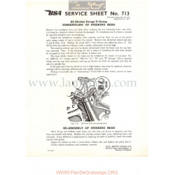 Bsa Service Sheet N 713 P1956 Desmantelamiento Pipa Direccion Modelos Grupo Todos Menos D Ingles