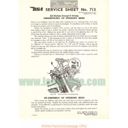 Bsa Service Sheet N 713 P1957 All Models D Groups Dismantlind Steering Head