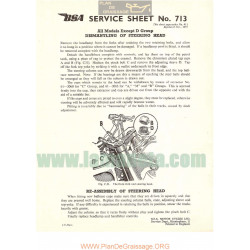 Bsa Service Sheet N 713 P1957 All Models D Groups Dismantlind Steering Head
