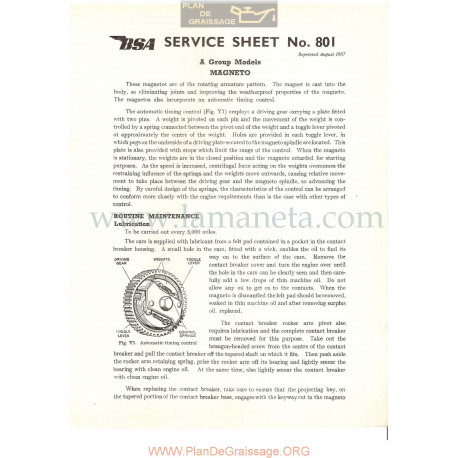 Bsa Service Sheet N 801 P1956 Magneto Modelos Grupo A Ingles