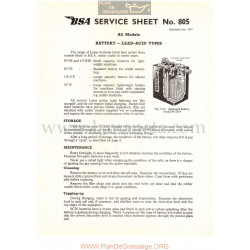Bsa Service Sheet N 805 P1956 Bateria Modelos Grupo Todos Ingles