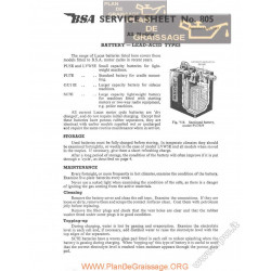 Bsa Service Sheet N 805 P1963 Bettry Lead Acid Types All Models