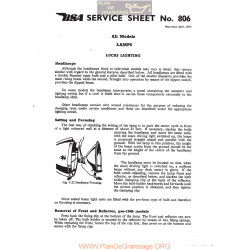 Bsa Service Sheet N 806 P1967 Lucas Lighting