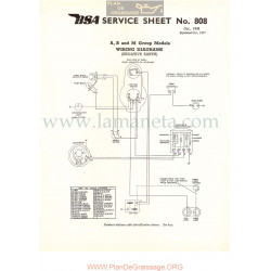 Bsa Service Sheet N 808 P1956 Esquema Electrico Modelos Grupo  A B Y M Negatigo Tierra Ingles