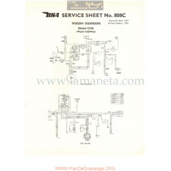 Bsa Service Sheet N 808c P1956 Esquema Electrico Modelos Grupo  C10l Wipac Iluminacion Ingles