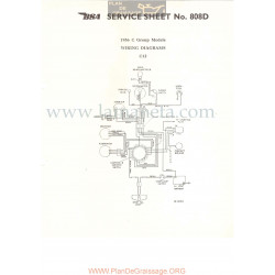 Bsa Service Sheet N 808d P1956 Esquema Electrico Modelos Grupo  C 1956 C12 Ingles