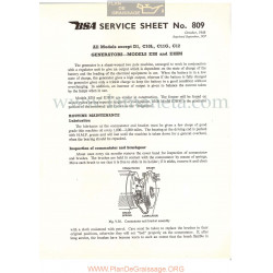 Bsa Service Sheet N 809 P1956 Generadores Mod E3h Y E3hm Modelos Grupo Todos Modelos Menos D1 C10l C11g C12 Ingles