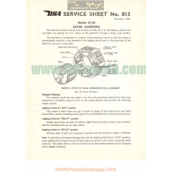 Bsa Service Sheet N 813 P1954 Lucas Lighting C11g