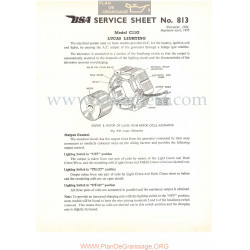 Bsa Service Sheet N 813 P1956 Lucas Iluminacion Modelo C11g Ingles