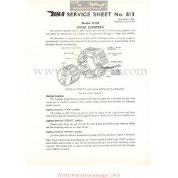 Bsa Service Sheet N 813 P1956 Lucas Iluminacion Modelo C11g Ingles