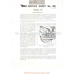 Bsa Service Sheet N 902 P1956 Descarbonizacion Modelo Dandy 70 Ingles