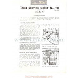 Bsa Service Sheet N 907 P1956 Cuadro Y Horquilla Modelo Dandy 70 Ingles