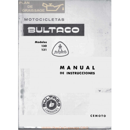 Bultaco Junior 74 Gt2 125 Gt2 Mod 130 131 Manual Instrucciones