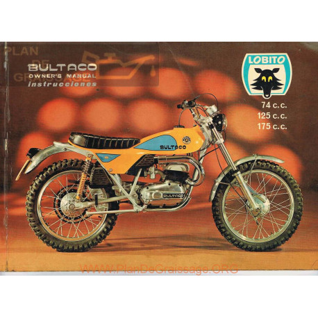 Bultaco Lobito 74 125 175 Mk7 Mod 126 127 128 1974 Manual Usuario
