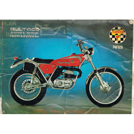 Bultaco Sherpa T 74 125 Mod 184 185 1976 Manual Usuario