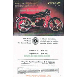 Bultaco Streaker 74cc Mod 179 125cc Mod 204 Manual Instrucciones