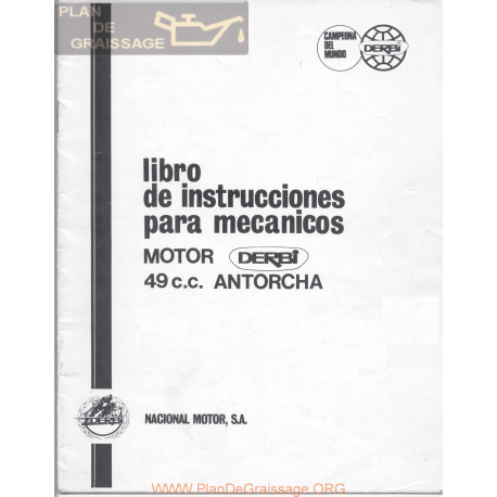Derbi Antorcha 49 Cc Libro Motor Para Mecanicos