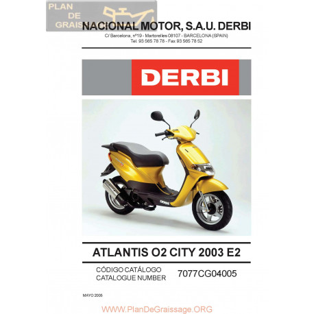 Derbi Atlantis Aire 2002 Parts List