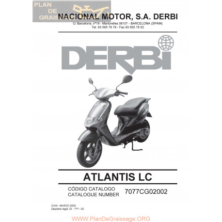 Derbi Atlantis Liquid Cooled 2002 Parts List