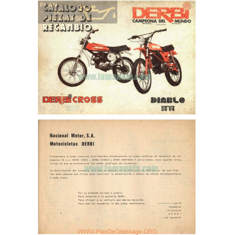 Derbi Cross 50 V4 Y Diablo 50 V4 Manual De Piezas