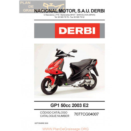 Derbi Gp1 50 Parts List