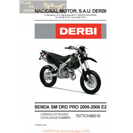 Derbi Senda Drd Pro 2006 Parts List