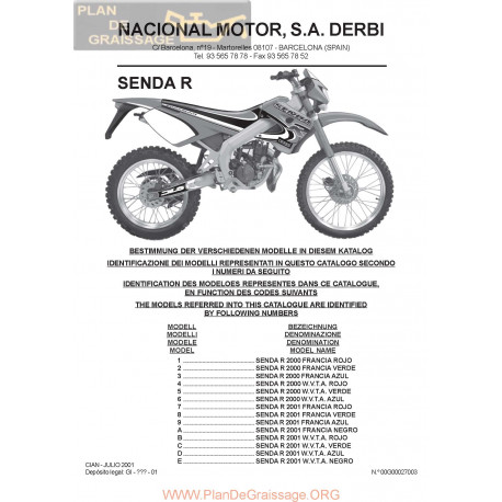 Derbi Senda R Parts List