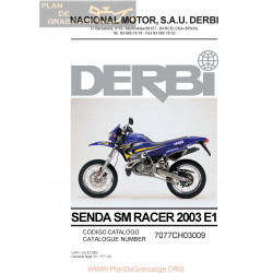Derbi Senda Racer Sm 2003 Parts List