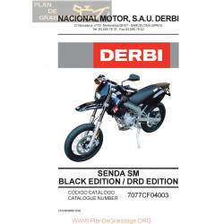 Derbi Senda Sm Black Edition Drd Edition Parts List