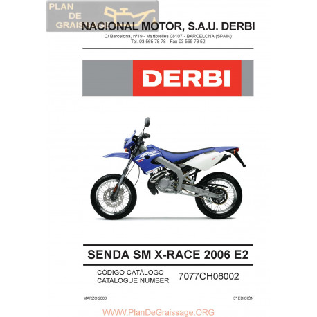 Derbi Senda X Race Sm 2006 Parts List