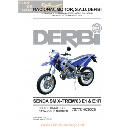 Derbi Senda Xtreme Sm 2003 Parts List